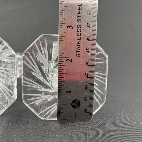 American Brilliant Crystal Star Pattern Candlesticks Pair 5.75" Tall RARE - Picture 5 of 7